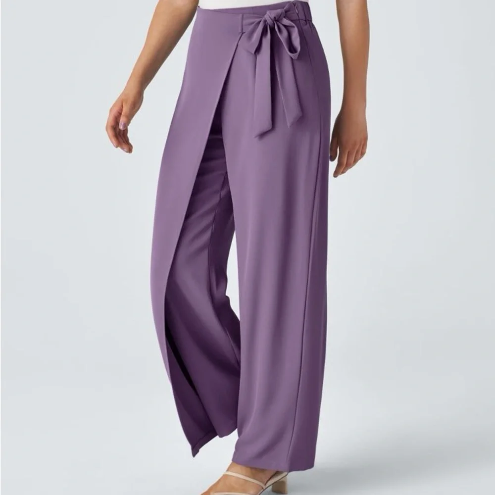 Halara Flex™ High Waisted Tie Side Wide Leg Work Pants Size Small - Picture 7 of 7